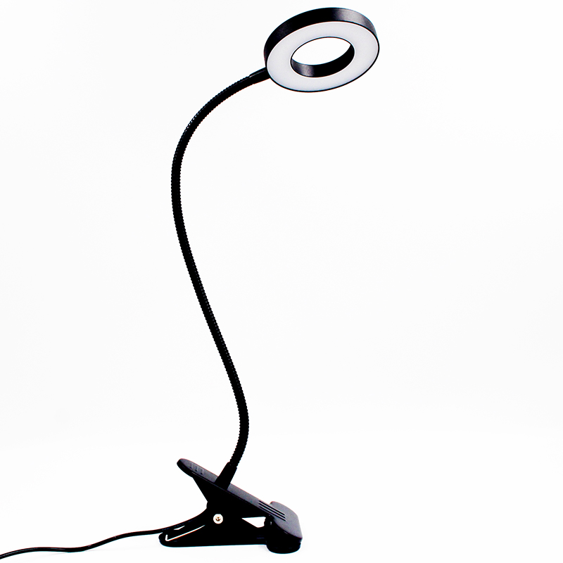 Table lamp with clip base, 3 light colors,10 levels of brightness adjustment.   grrgrgrgrrgrgrgrg